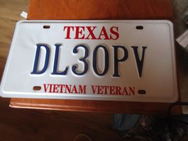 TEXAS VIETNAM VETERAN US AUTONUMMERNSCHILD SELTEN