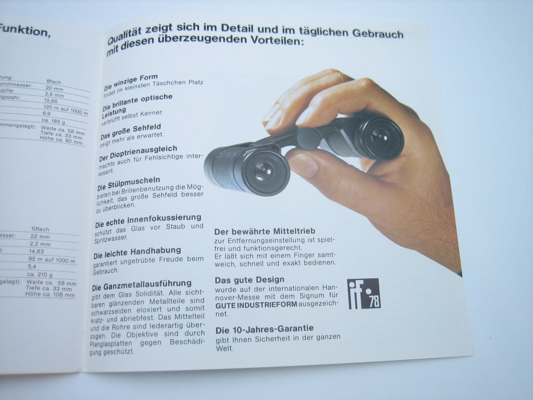 Leica Binocoli: Leitz Trinovid C Feldstecher Werbeprospekt – Usato da Zürich venduto da Tomi118 5