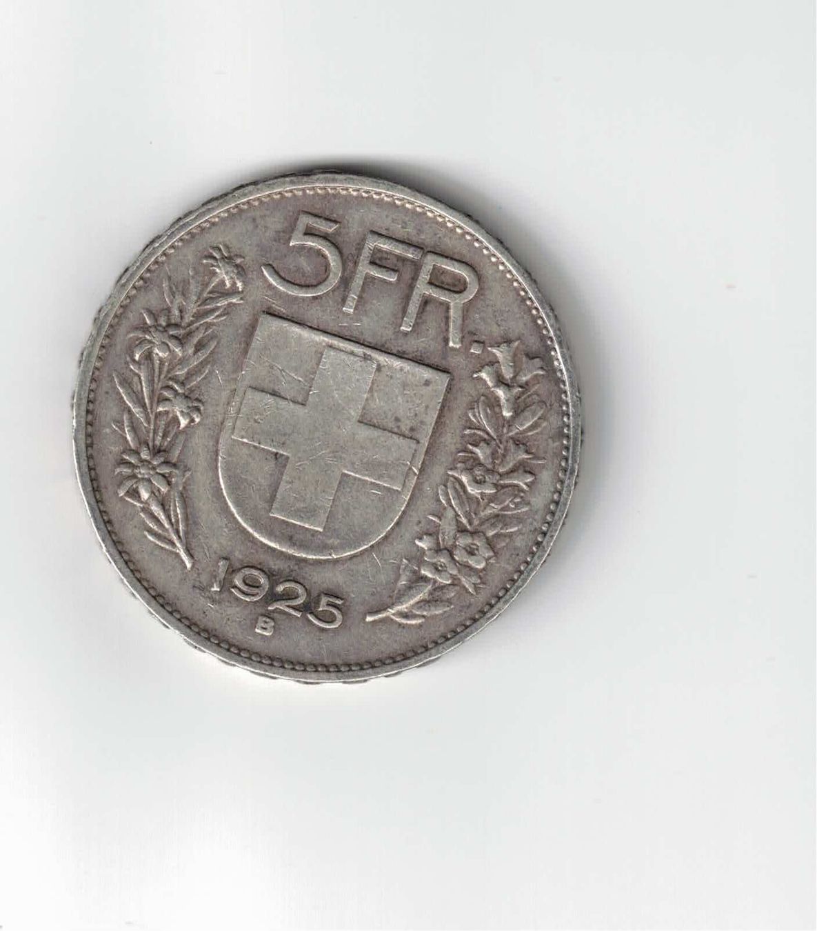 Alle Münzen: 1925 Grosse Fr. 5.- Silber – Gebraucht aus Bottmingen von Golferin