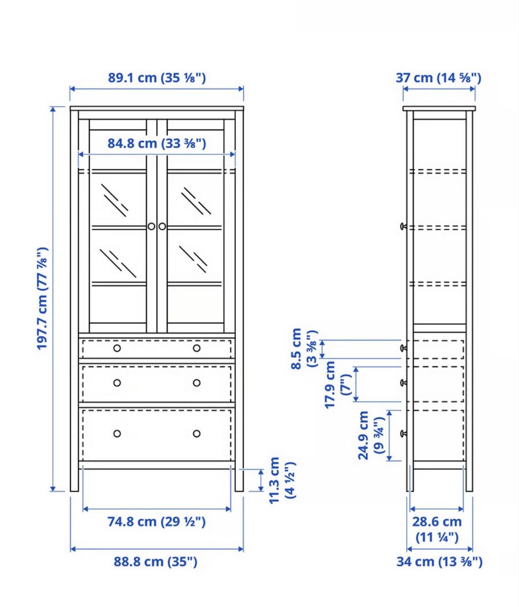 Vetrine: IKEA HEMNES Vitrine mit 3 Schubladen – Nuovo (secondo la descrizione) da Heimberg venduto da jill.huegli 2