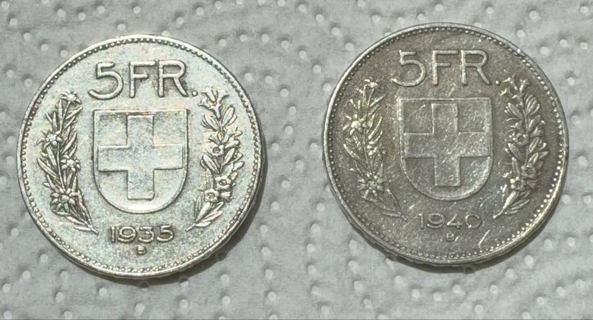 Tutti le monete: 5.- Fr. 1935 und 1940 – Usato da Maisprach venduto da Lls1