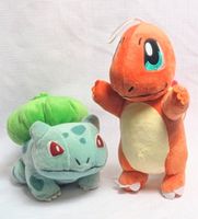Vintage Nitendo Pokémon Bisasam & Glumanda - Plüsch Figur