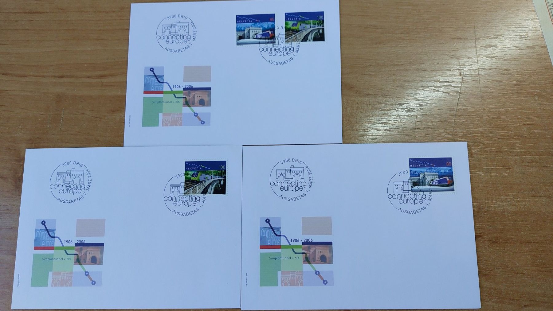 Tutti i francobolli: F1188 - 3 FDC Simplon Loetschberg – Usato da Trélex venduto da Phil_Albert