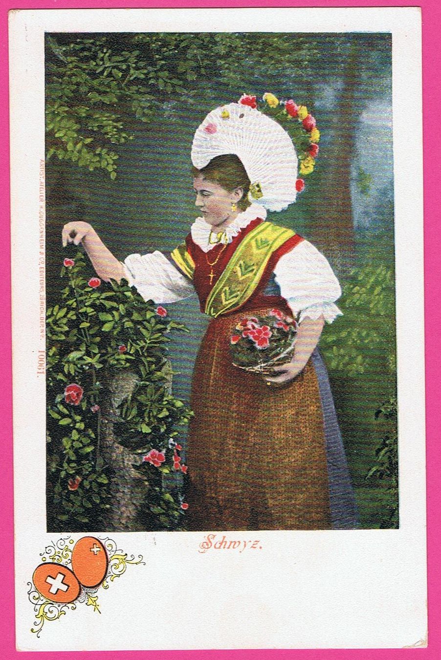 Cartoline postali: Schwyz Trachtenfrau – Usato da Einsiedeln venduto da dillie