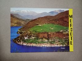 Morcote Tessin Flugaufnahme Schriftzug