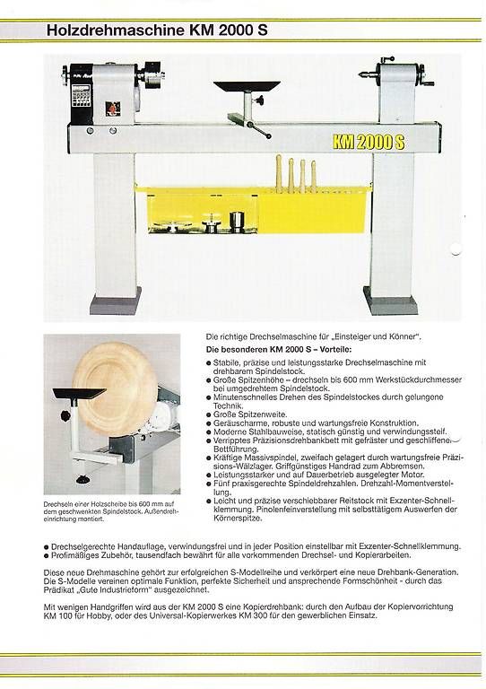 Tutte le macchine: Holzdrehmaschine Killinger KM 2000 S – Usato da Hallau venduto da Gulo 2
