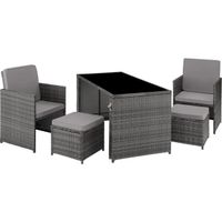 Rattan Sitzgruppe 5 Personen Gartenmöbel Set KORELLA