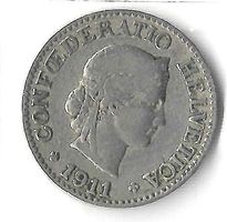 Münz 10 Rappen 1911 Confederatio Helvetica guter Zustand