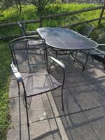 Gartentisch mit 4 Stühlen, Metall, Top Zustand für Sommer!