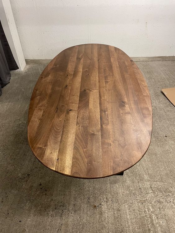 CASA Massivholz Beistelltisch Teetisch Tisch Oval 75 Holz Massiv Kolonial