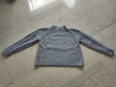 Pull en maille gris en cachemire et laine (M)