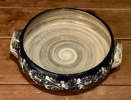 Keramik Schale mit Blumendesign - Handarbeit
