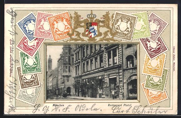 Cartoline postali: München, Restaurant Platzl, Passepartou – Usato da Berlin venduto da bartko-reher