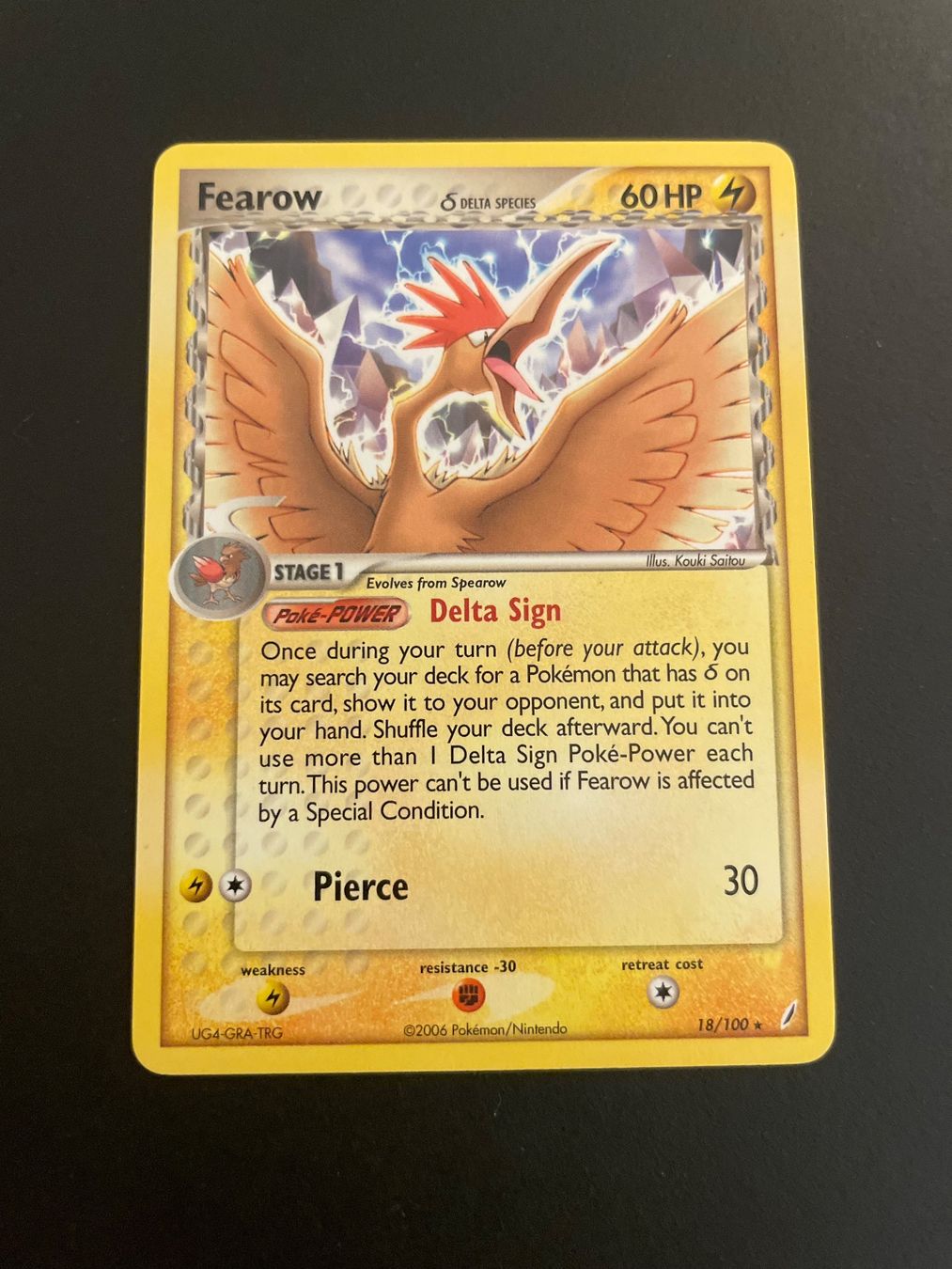 Pokémon Carte collezionabili: Fearow 18/100 EX Crystal Guardians – Usato da Zürich venduto da pokemon_cards