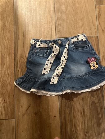 Disney Minnie Mouse Denim Skirt & Red Sweater - Size 134/140
