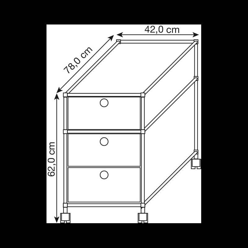 Banconi: Moderner Rollcontainer weiss/chrom mit 3 Schubladen – Usato da Gossau ZH venduto da Raluca7 4