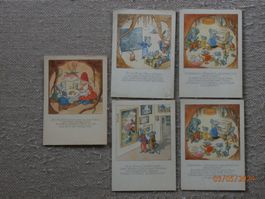 5 alte Ansichtskarten Bohatta Mäuse Speck