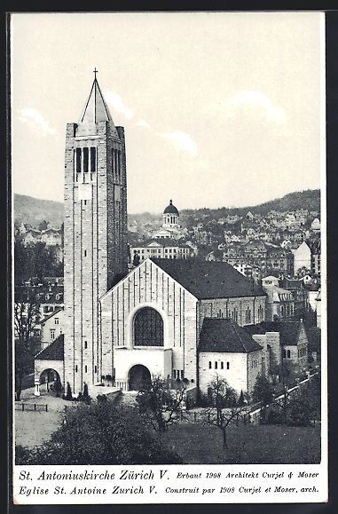 Cartoline postali: Zürich, St. Antoniuskirche mit Teilansi – Usato da Berlin venduto da bartko-reher