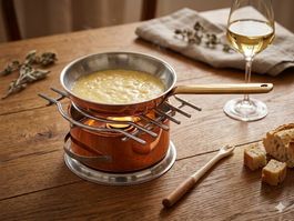 Stöckli Rechaud mit Spring Pfanne (beides Kupfer Inox)