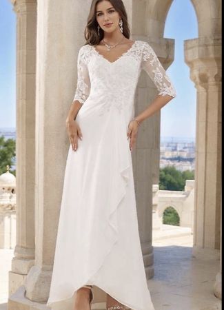 Robe de mariée élégante avec dentelle, taille 36
