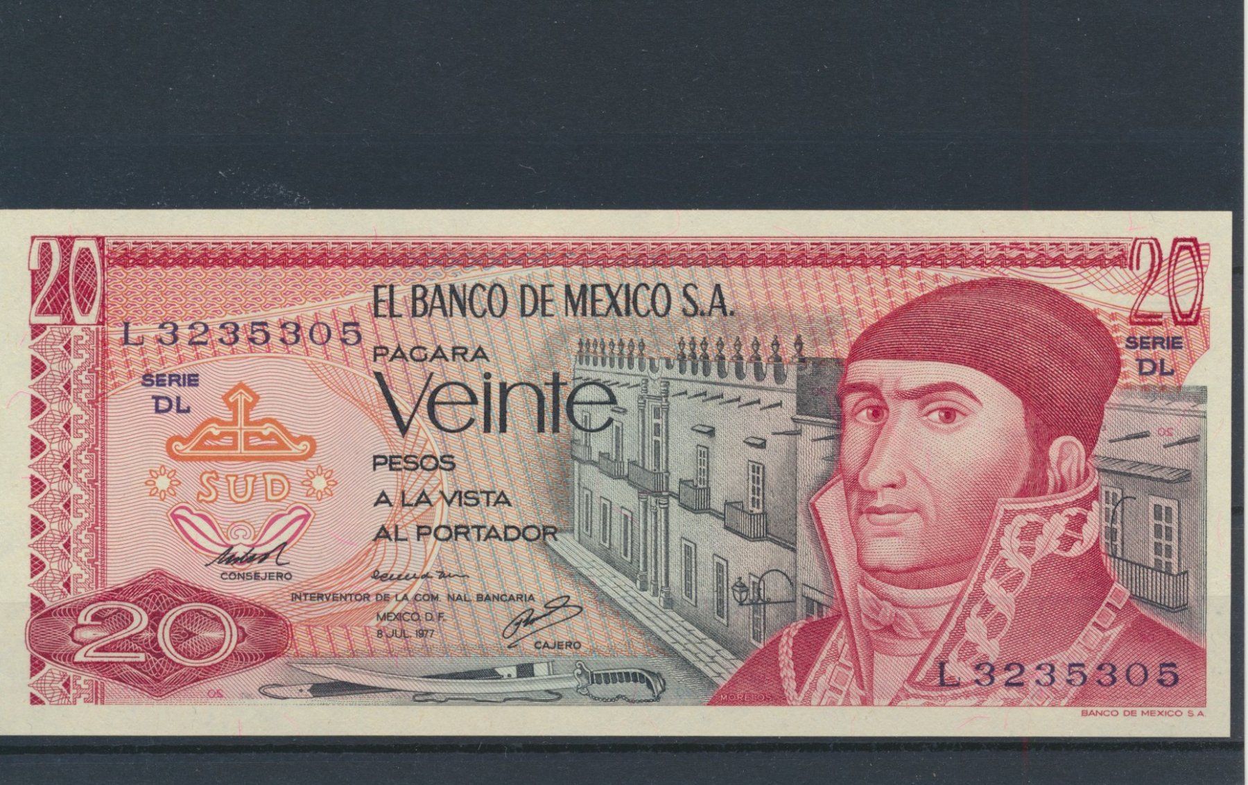 Banconote: 1977 Mexico, Banknote  - 20 Pesos, ungebraucht – Nuovo (secondo la descrizione) da Winterthur venduto da Zupogeru