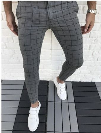 NEUE Herren Casual Hose grau-schwarz Gr. M - 223300