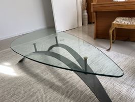 Couchtisch Glasplatte (Nierentisch) Metallfuss