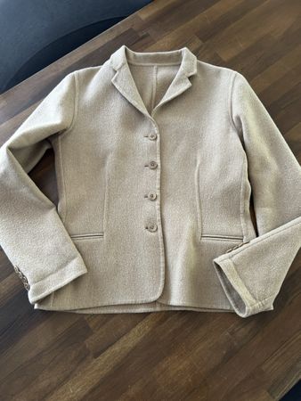 Luxus Woll Blazer KASCHMIR ANGORA Gr. S-M Beige Warm Edel