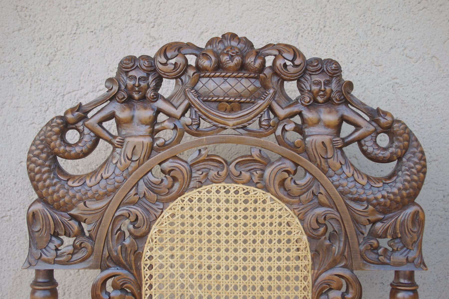 Poltrone: Paar Neo-Renaissance Thronsessel – Usato da Meggen venduto da Trouvaillen 3