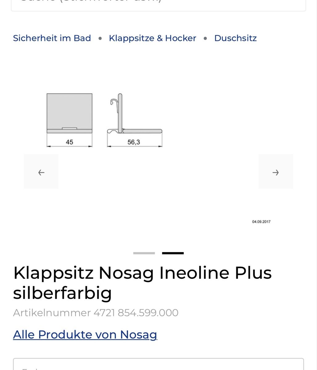 Docce: Duschklappsitz Klappsitz Nosag – Nuovo (secondo la descrizione) da Wettingen venduto da mu57a1 5
