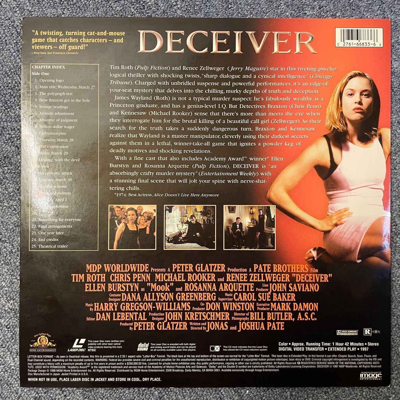 Alle DVDs: RARE: Tim Roth: DECEIVER - LASER DISC - Engl. Original – Gebraucht aus Stans von Brode 1