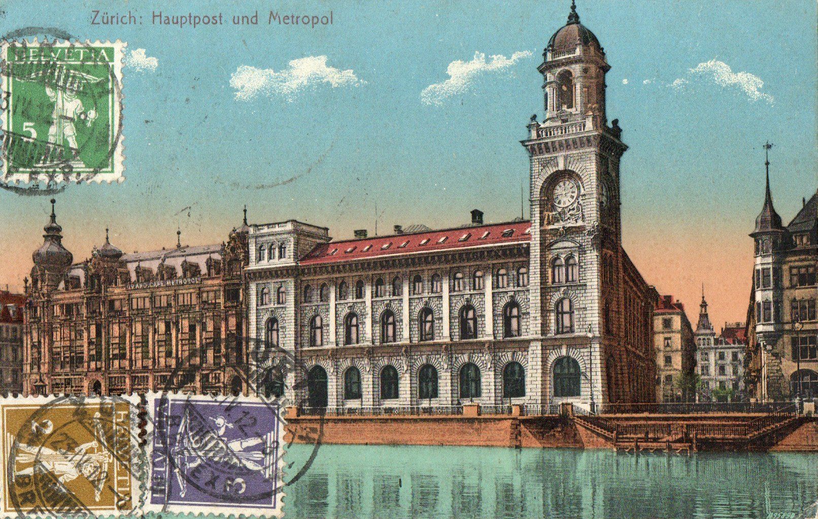 Cartoline postali: Zürich - Hauptpost und Metropol – Usato da Melano venduto da pisonsdro