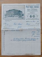 Alte Rechnung Briefkopf Zürich 1908