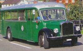 1930 Jg.alter BVB Saurer grünerBus mit Wappen/Schild:BS 1802