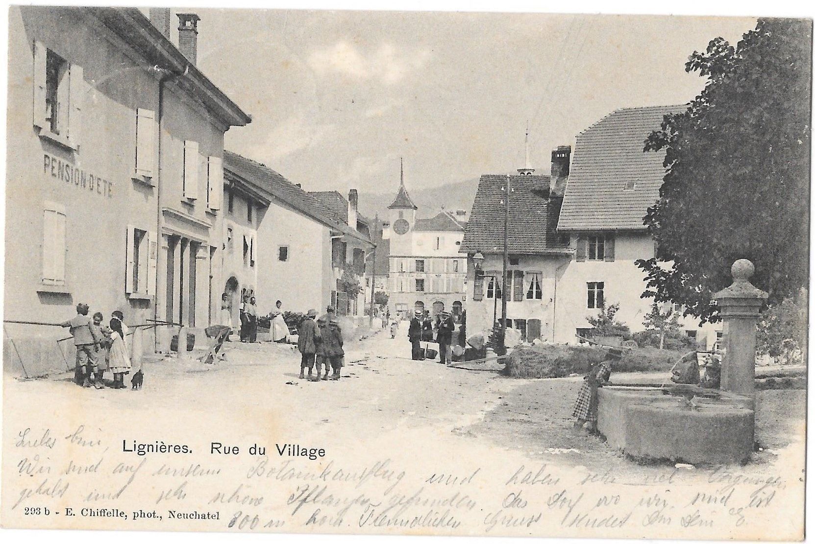Cartoline postali: Lignières Rue du Village – Usato da Olten venduto da clotaldi