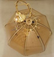 Rustikale Lampe aus Glas & Messing