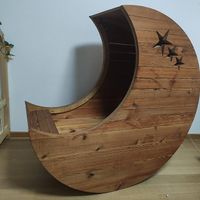   Bellissima Struttura Culla a Forma di Luna in Legno