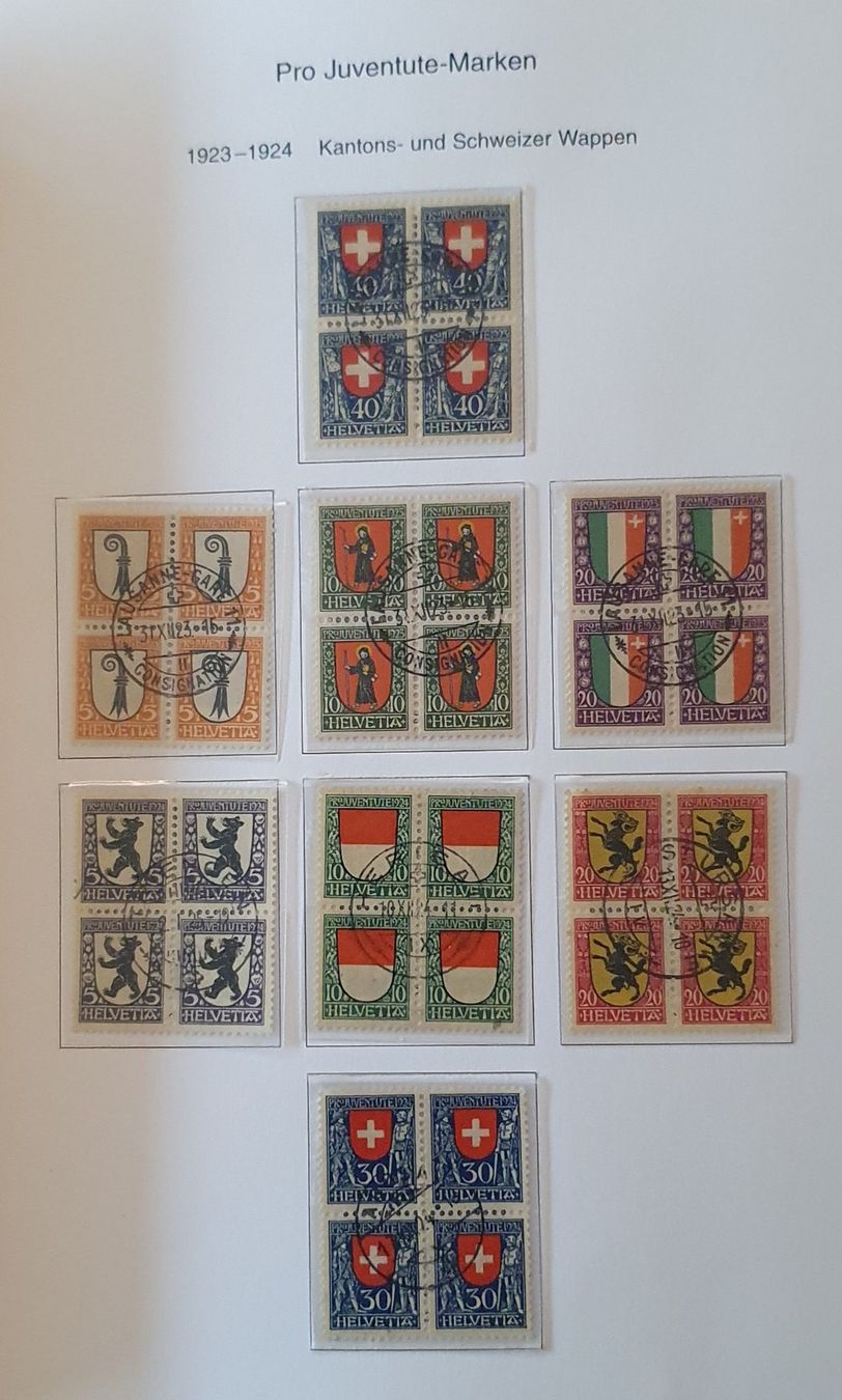 Alle Briefmarken: Pro Juventute 4er Block Sammlung 1913 - 2009 – Gebraucht aus Kreuzlingen von Rschweiz1 3
