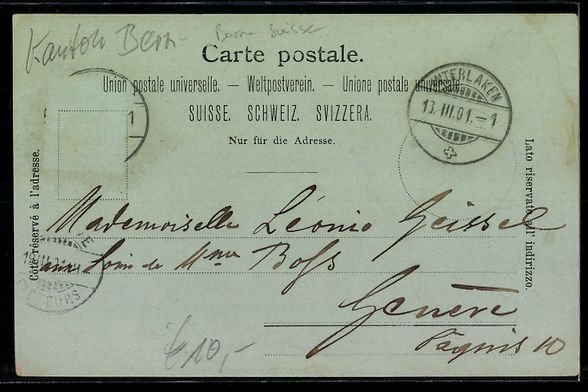 Cartes postales: Mondschein-AK Unterseen bei Interlaken,  – D'occasion à Berlin par bartko-reher 1