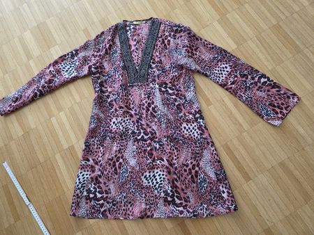 Seiden /Tunika Kleid mit Animalprint, Grösse M - Top!