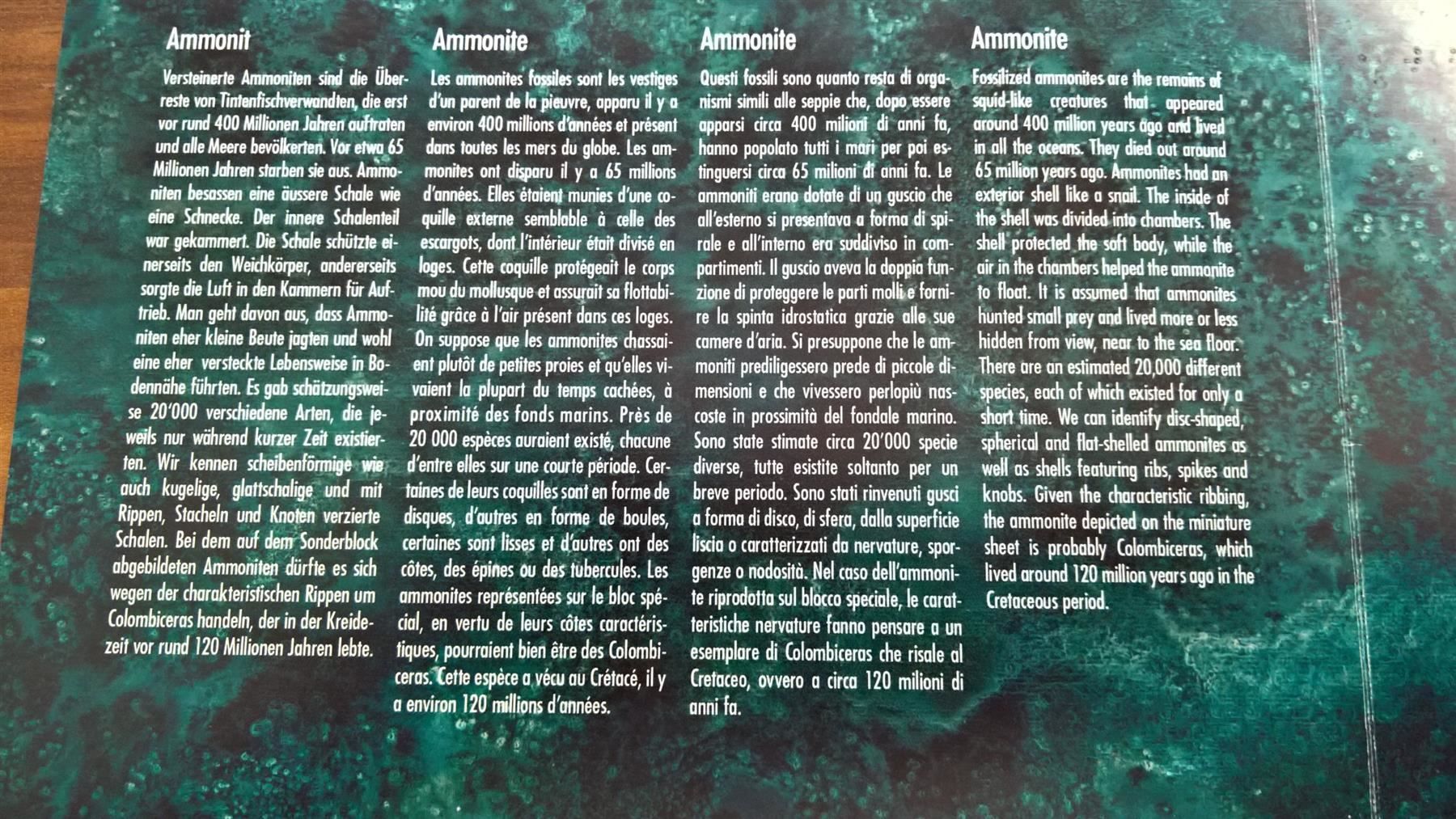 Tutti i francobolli: Philatelistisches Dankeschön Ammonit – Usato da Rickenbach SO venduto da Bytebull 2
