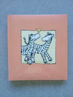 Neues orangefarbenes Kinderfotoalbum mit zwei Zebras Henzo