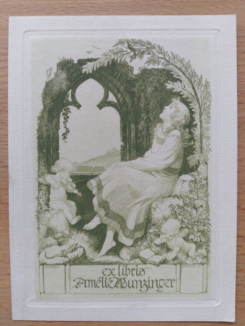 Gemälde: Exlibris Alfred Soder - Original Radierung 1915 – Gebraucht aus Obfelden von Exlibris-Art