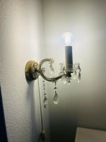Vintage Wandlampe mit Kristallen