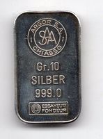 (390) Silberbarren 10 g, Argor, stgl