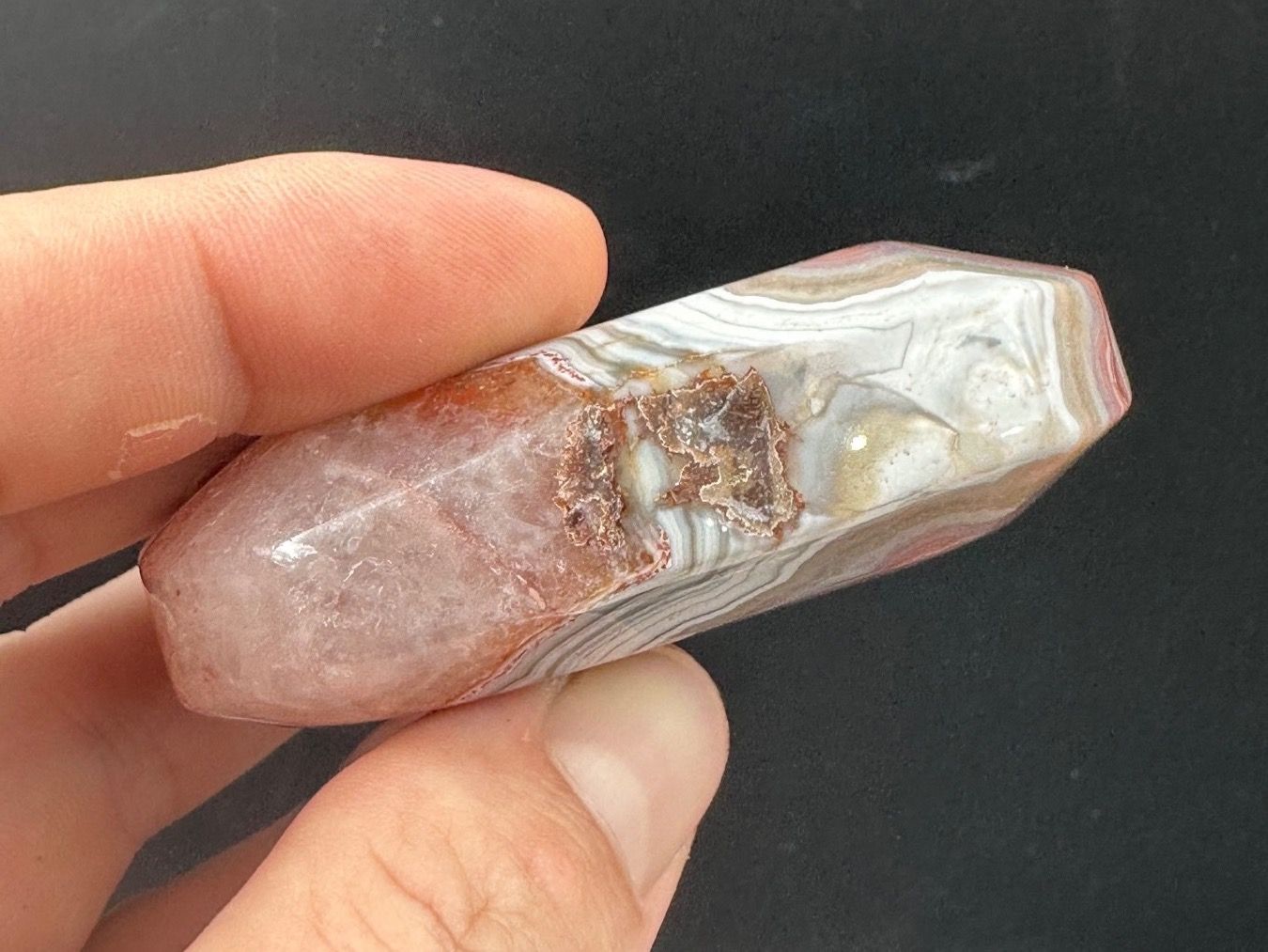 Minerali & Pietre curative: Amethyst mit Achat Handschmeichler Heilstein – Nuovo e nell'imballaggio originale da Männedorf venduto da Handschmeichler 2