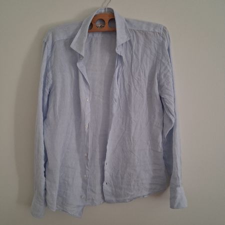 Puro Lino Blue Linen Shirt Men Women