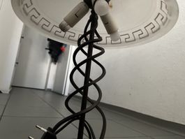 Lampada da tavolo metallo vetro decorato buone condizioni