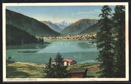 AK Davos /Davosersee, Panorama, 1929