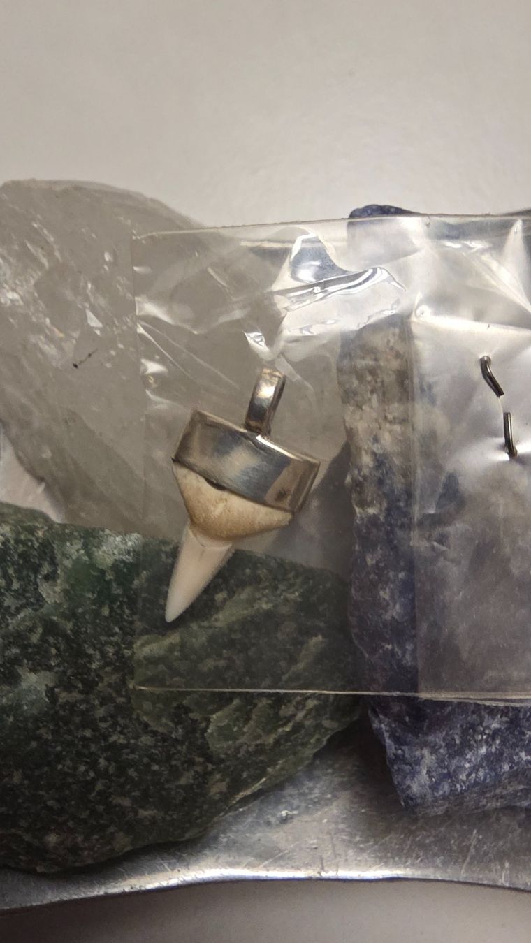 Ciondoli: Echter Haifischzahn in Silber gefasst – Nuovo e nell'imballaggio originale da Fislisbach venduto da Eye-Arts 3
